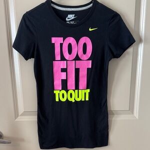 Nike Black T-Shirt with Pink and Yellow Graphic